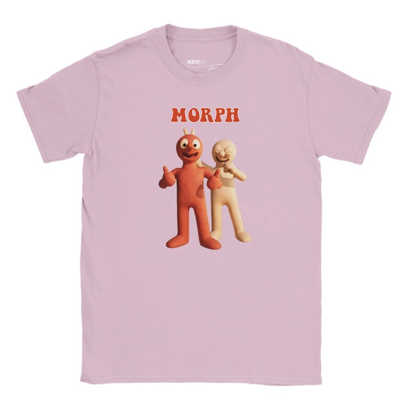 Morph KINDER T-shirt / personalisiertes Geschenk / T-Shirt für Kinder / Kinder TV / Geburtstag / Weihnachten / Eid / DTG / hochwertiger Druck Light Pink