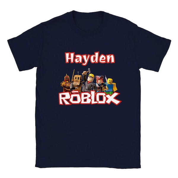 Roblox player, Personalised gamer t-shirt, gifts for boys, girls, for: birthdays, Eid, Christmas, Different colours and sizes available.