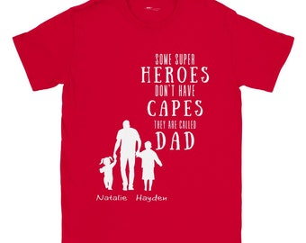 Personalised Super Hero Dad 100% Cotton T-shirt: Custom Kids