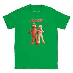 Morph KINDER T-shirt / personalisiertes Geschenk / T-Shirt für Kinder / Kinder TV / Geburtstag / Weihnachten / Eid / DTG / hochwertiger Druck Irish Green