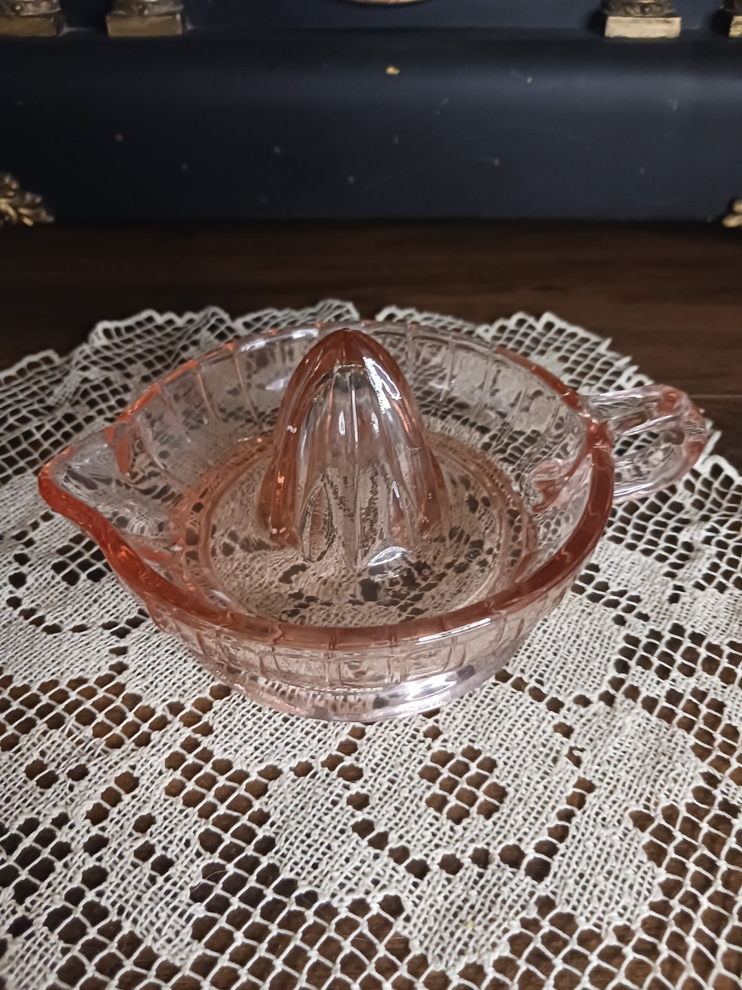 Vintage Federal Glass Pink Depression Glass Juicer With Handle Etsy