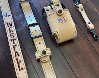 Natural Leather Firefighter Radio Strap (Adjustable)