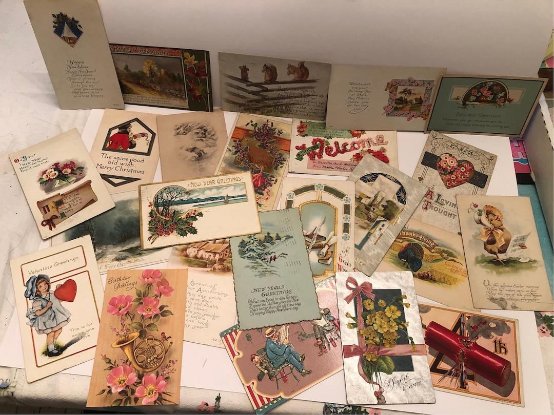 New Mystery Lot of 12 Vintage Early 1900s Postcards Used and Unused ...