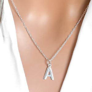925 Sterling SIlver Initial Necklace, Personalized Necklace, Initial Charm Necklace, Letter Dainty Necklace, Custom Necklace Gift for Her.