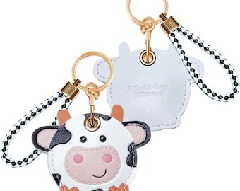 Cow AirTag Holder Farm Animal Bag Charm Apple Tracker Case Cow Lover Gift Western Accessory Cute Keychain Backpack Charm