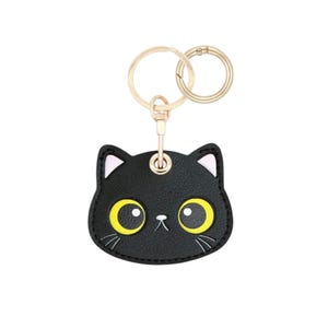 Schwarze Katze AirTag Schlüsselanhänger