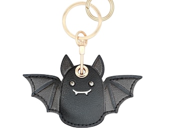 Bat AirTag Keychain, Faux Leather Bag Charm
