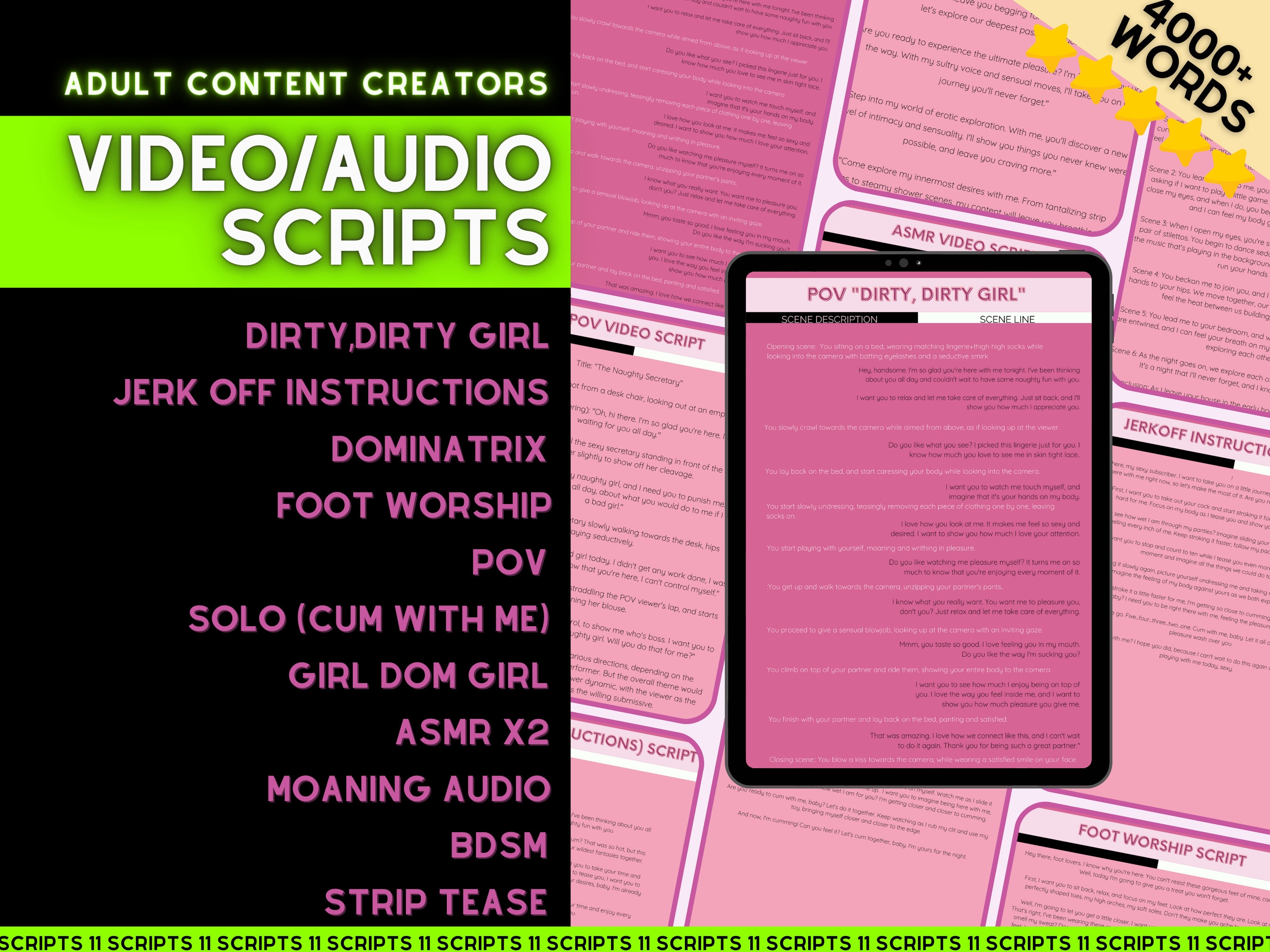 Onlyfans long Scripts Bundle for Audio and Video JOI, Solo, POV, Kinks Ect - Etsy