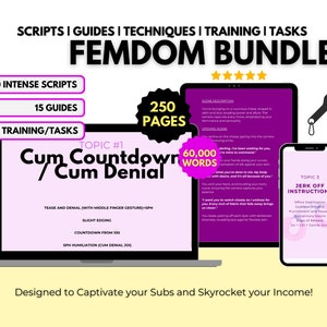 Findom Scripts Anleitung | Femdom Geschwätz | RIESIGE Inhalt Bündel mit Dominatrix Bildunterschriften, Femdom Scripts Ideen, Tip Menüs OnlyFans