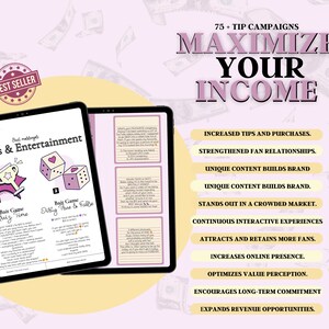 "Luxury-styled digital product cover for 'OnlyFans Games & Campaigns.' Features bold typography with a sleek purple and gold design. Includes icons for instant download, strategy guides, and interactive OnlyFans templates.