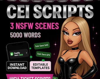 OnlyFans CEI Scripts: Dirty Talk Templates for JOI, Femdom (Editable)