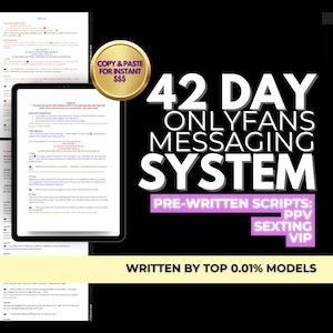 OnlyFans Script Bundle – 42-Day Sexting Scripts, JOI, PPV Messages, Dirty Talk Templates, Editable NSFW Planner
