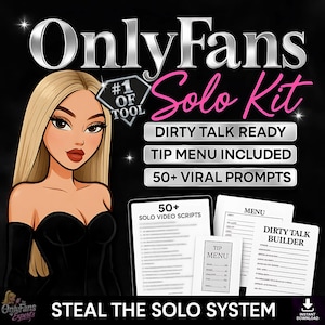 OnlyFans Solo Content Bundle | Dirty Talk JOI Scripts + Tip Menu | Audio Video NSFW ideas | 50 Solo Content Ideas for OnlyFans Creators