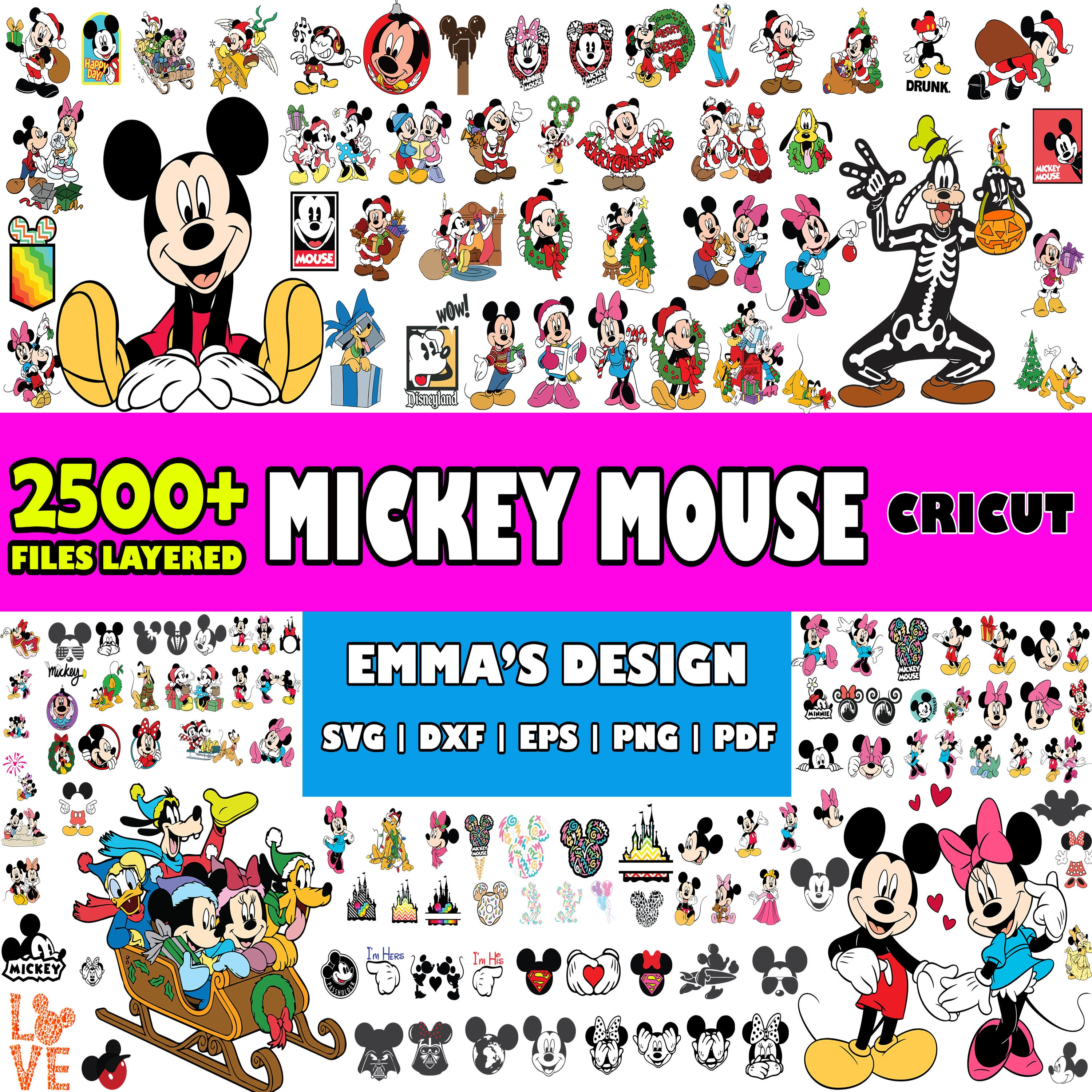 Mickey Mouse SVG Bundle: 2500+ Layered Designs (digital Download) - Etsy