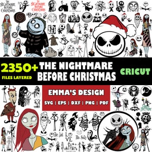 Der Alptraum vor Weihnachten 2350 Dateien Svg Bundle, Schichtdesign, Vektordateien, SVG für Cricut, PNG, DXF, svg, eps