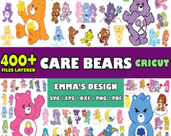 400 Files Care Bears Svg Bundle - Layered Design Vector Files - SVG for cricut - PNG, DXF, Svg, Eps