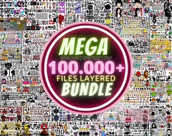 Pacote Mega SVG, mais de 100.000 arquivos em camadas, uso comercial (download digital)