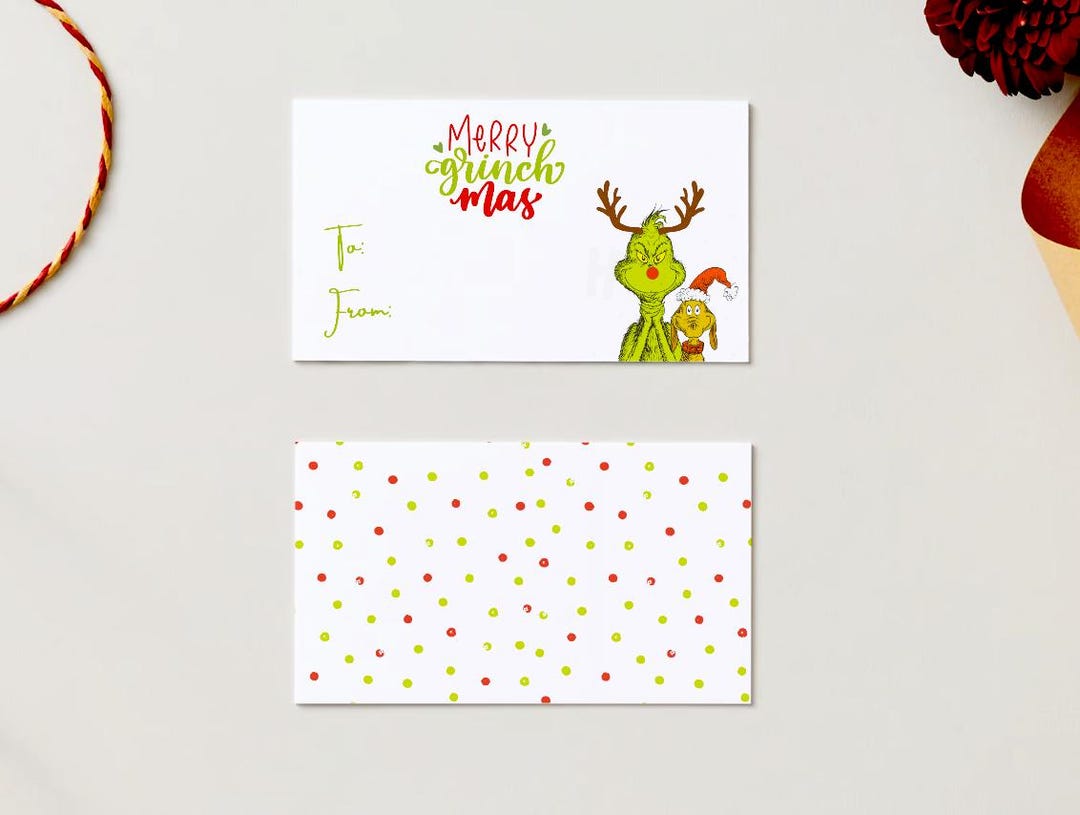 Grinch Gift Tags Merry Grinchmas Gift Tags. Set of 20 Printed ...