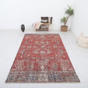 5x11 Rug, Turkey Rug, Wool Rug, Neutral Rug, Pastel Rug, Turkish Rug,5x11 Vintage Rug,Anatolian Rug,Vintage Turkish Rug,Handmade Rug, 7484