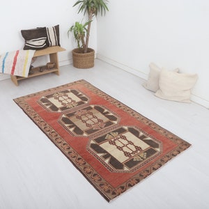 Turkey Oushak Rug, Oushak Rug,Natural Rug,Colorful Rug, 4x6 Rug, Kids Rug,Muted Rug,Pastel Rug,Soft Vintage Rug,Turkish Rug,Vintage Rug,8383