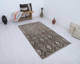 4x6 Muted Rug, Anatolian Rug, Wool Rug 4x6, Turkish Antique Rug, Old Rug,Wool Rug,Vintage Rug,Vintage Turkish Rug,Oushak Vintage Rug,34532