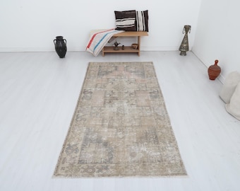 Vintage 4x8 Ft Oriental Persian Style Hand-knotted Dark Indigo Runner ...