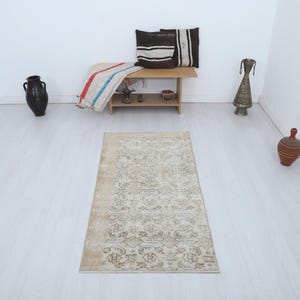 Turkish Small Rug, Handmade Rug, 2x5 Rug, Small Size Rug,Vintage Turkish Rug,2x5 Turkish Rug,2x5 Vintage Rug,2x5 Oushak Rug,Rustic Rug,27716