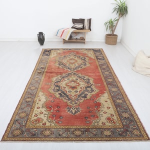 5x11 Wool Rug,Turkish Oushak Rug,5x11 Turkish Rug, Vintage Rug, Vintage Turkish Rug, Oversize Rug,Anatolian Rug,Handmade Rug,Oushak Rug,8049