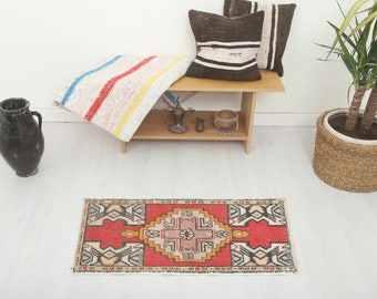 2x3 Small Rug, 2x3 Mini Rug, Anatolian Rug, Turkish Mini Rug,Turkish Small Rug, Vintage Small Rug, 2x3 Door Mat Rug, Oushak Small Rug, 4204