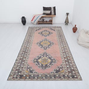 Oushak Runner, 4x11 Runner Rug, Natural Runner Rug,Neutral Runner, 4x11 Rug,Turkish Runner,Vintage Runner,Runner Rug,Turkey Runner Rug,22134