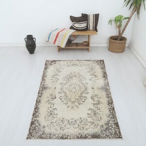 Turkey Oushak Rug, Oushak Rug, Natural Rug,Colorful Rug,4x6 Rug,Kids Rug,Muted Rug,Pastel Rug,Soft Vintage Rug,Turkish Rug,Vintage Rug,9448