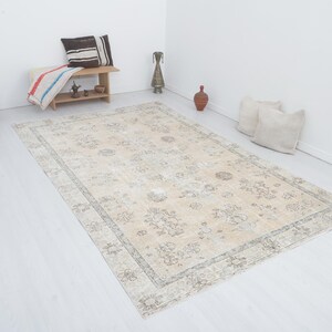 6x9 Turkish Rug, Vintage Rug, Oushak Rug, Natural Rug, Bohemian Rug, Anatolian Rug, Antique Rug, Home Decor Rug,Wool Rug,Handmade Rug,19738