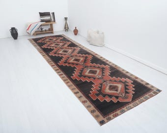 Oushak Runner Rug, 4x13 Rug, Runner Rug,Vintage Rug,Turkish Rug,Vintage Runner Rug,Anatolian Runner,Turkish Runner Rug,Handmade Runner,18628