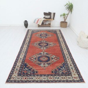 Turkish Rug 5x11, Vintage Turkish Rug, Vintage Rug 5x11, Handmade Rug,Anatolian Rug,Oushak Rug,Natural Rug,Turkish Faded Rug,Muted Rug,8694