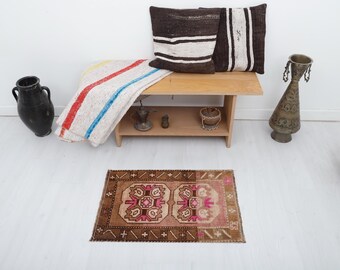 2x2 Anatolian Rug, Vintage Mini Rug, Turkish Rug,Bath Mat Rug, Door Mat Rug, Old Small Rug, Wool Mini Rug, Oushak Rug, 2x2 Natural Rug,4221