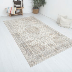 6x9 Turkish Rug, Vintage Rug, 6x9 Antique Rug, Natural Rug,Home Decor Rug, Wool Rug,Handmade Rug,Oushak Rug,Bohemian Rug,Anatolian Rug,3892