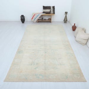 5x11 Turkish Vintage Rug, Vintage Turkish Rug, Oushak Rug, 5x11 Anatolian Rug, Natural Rug,Neutral Rug,5x11 Area Rug,5x11 Bohemian Rug,20855