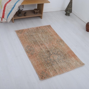 Small Rug 3x4, Oushak Rug,Rustic Rug, Handmade Rug, Small Size Rug, Turkish Small Rug, Vintage Turkish Rug,3x4 Turkish Rug,Vintage Rug,30728