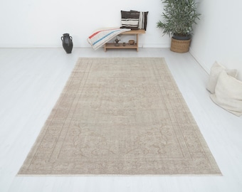 6x9 Rug, Oushak Rug, Unique Rug, Vintage Rug, Anatolian Rug, Antique Rug,Handmade Rug,Turkish Rug,Bohemian Rug,Natural Rug,Neutral Rug,15812