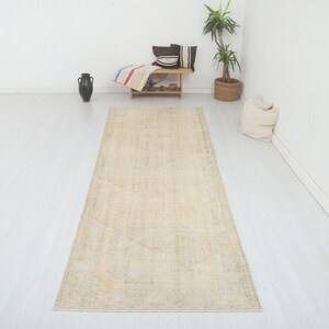 Oushak Runner, 4x11 Runner Rug, Natural Runner Rug,Neutral Runner,4x11 Rug,Turkish Runner, Vintage Runner, Runner Rug,Turkey Runner Rug,6652