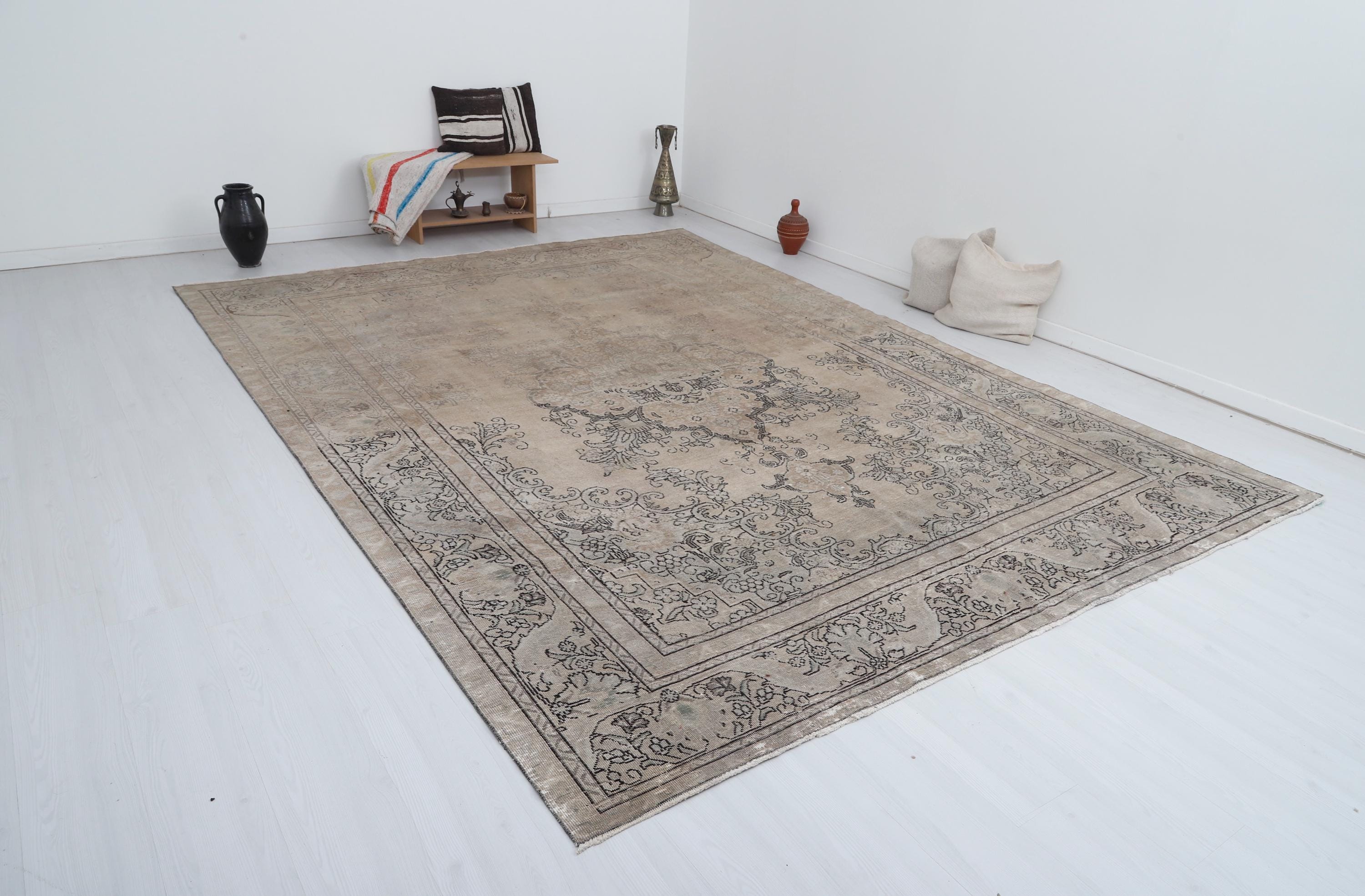 トルコヴィンテージラグ OldTurkishVintage Oushak Rug Antique Turkish Oushak Rug No. j2630 - J&D Oriental Rugs Co