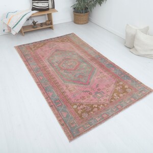 4x7 Turkish Vintage Rug, Handmade Rug, Vintage Oushak Rug, Bohemian Rug, Soft Rug, 4x7 Vintage Rug,Oushak Rug,4x7 Turkish Rug,Area Rug,15295