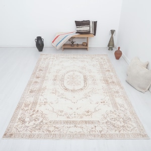 6x9, Turkish Rug, Home Decor Rug, Wool Rug, Handmade Rug, Vintage Rug, Oushak Rug, Natural Rug,Bohemian Rug,Anatolian Rug,Antique Rug,18965