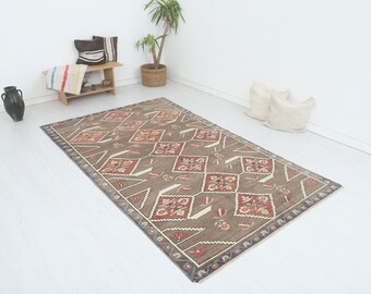 5x9, Turkish Rug, Vintage Rug, Oushak Rug, Natural Rug, Bohemian Rug, Anatolian Rug, Antique Rug,Home Decor Rug,Wool Rug,Handmade Rug,8688