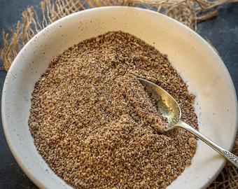 Zaatar libanais, poudre de zaatar, mélange de poudre de zaatar, poudre de zatar du Moyen-Orient, épice méditerranéenne, assaisonnement zataar libanais pour shawarma