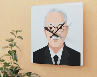 Carl Jung Acrylic Wall Clock, Carl Jung, Psychologist Office, Office Decor, Psychiatrist Office Decor, Therapist Office, Psychologist Office