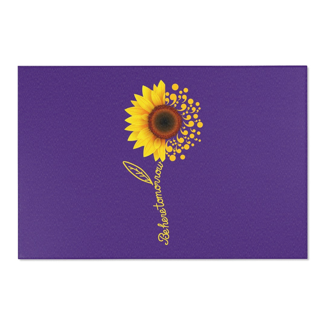 Counselor Office Decor, Suicide Prevention Area Rug, Purple Office ...