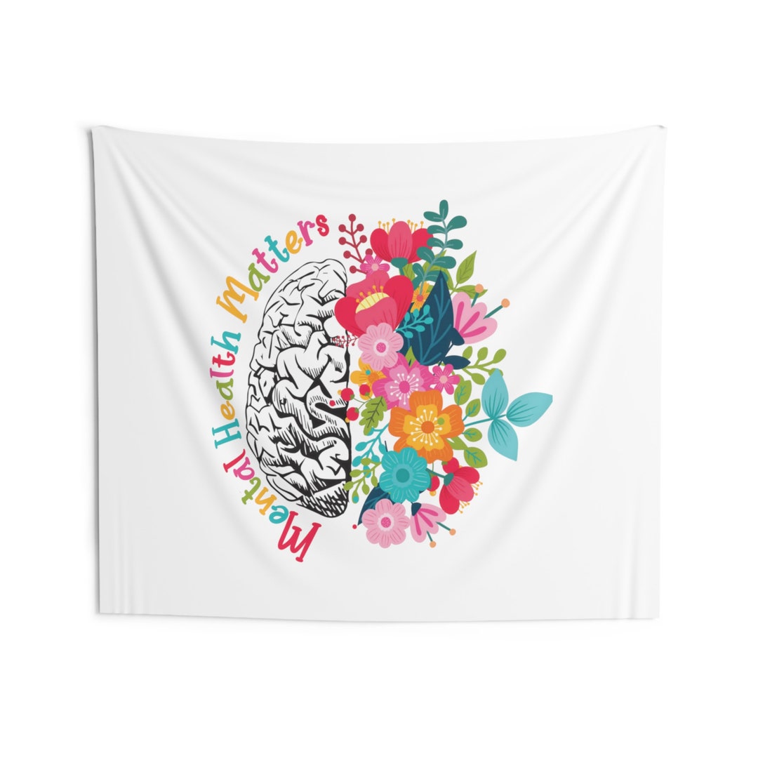 Mental Health Matters Indoor Wall Tapestry, Mental Health Gift