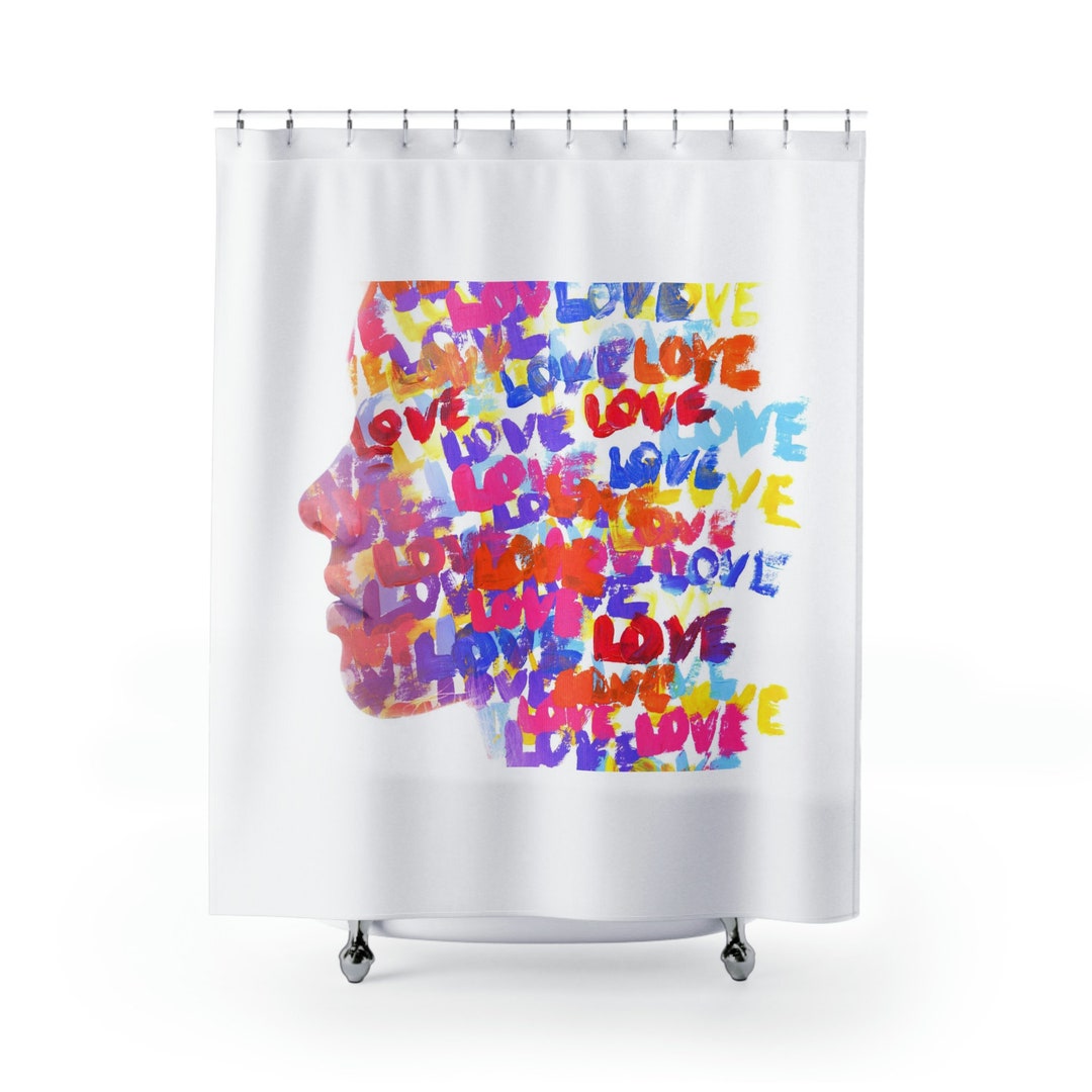 Colorful Shower Curtain Mental Health Gift Psych Shower Etsy