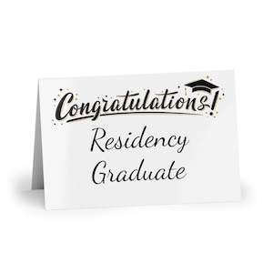 Graduation Greeting Cards (1 or 10-pcs), Residency Graduation, Residency Grad Card, Doctor Graduation, Doctor Card, Graduation Card